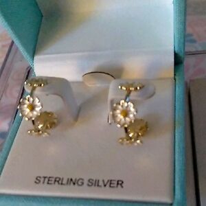 Rachel Zoe Gold Floral Sterling Silver Earrings